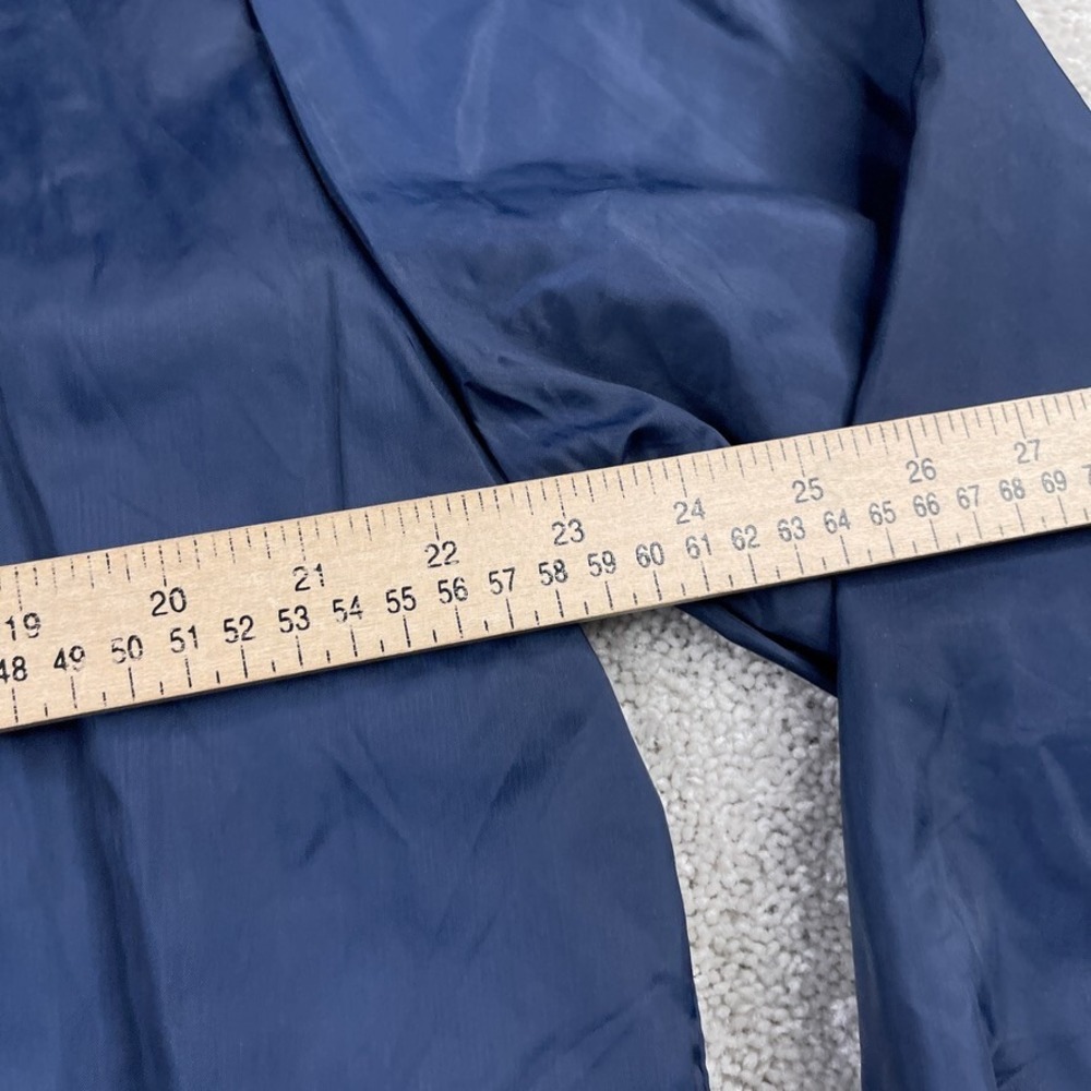 VINTAGE Cheetah Jacket Mens Medium Blue Warm Up Lined Satin Windbreaker 80s - Picture 12 of 14